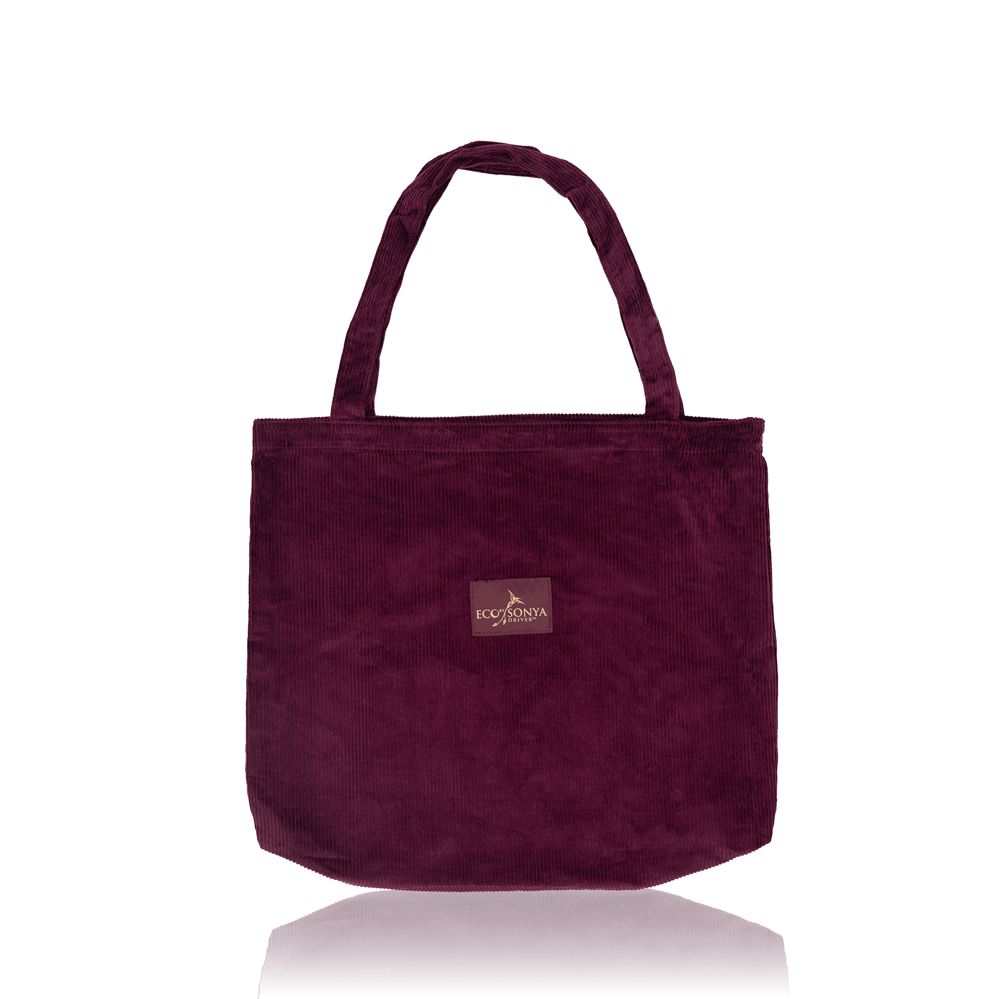 Burgundy Corduroy Tote Bag on a white background