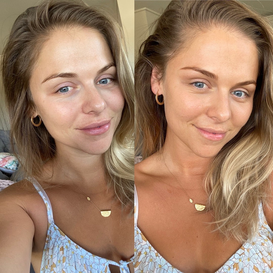 spray tan before and after face